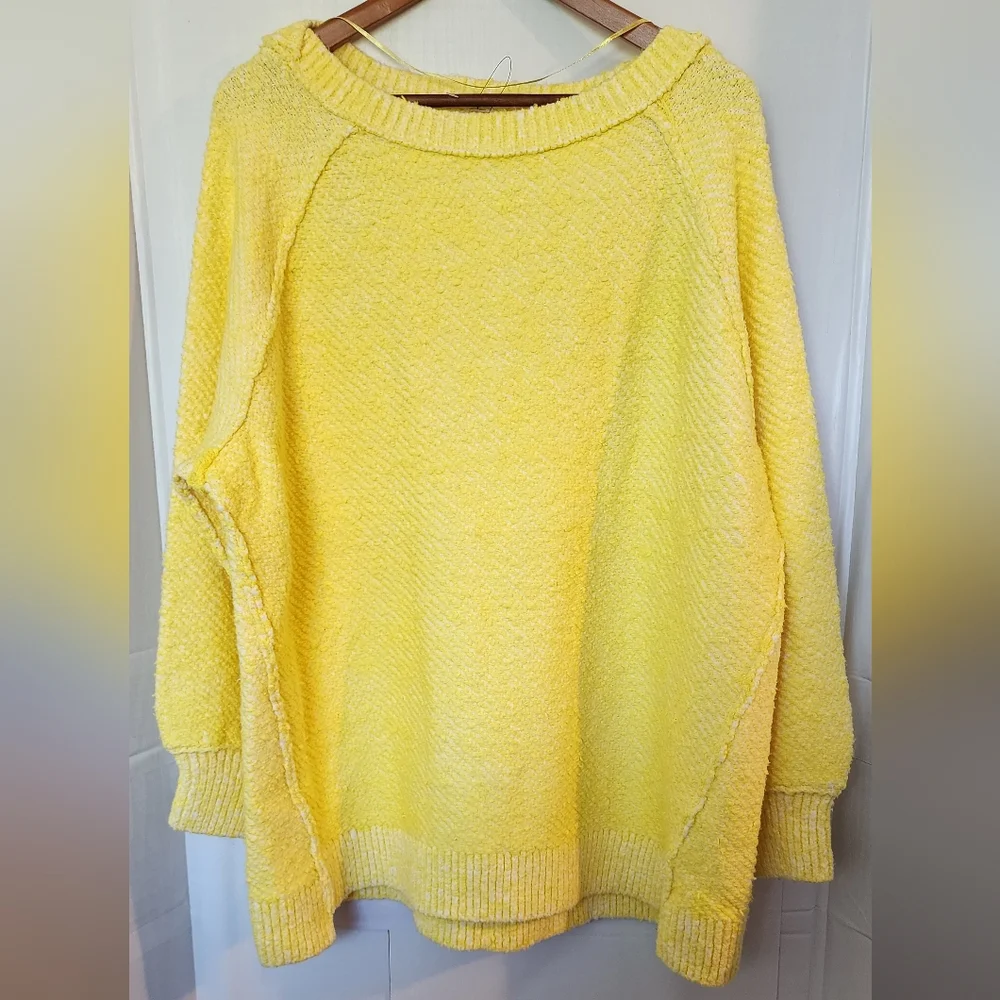 FREE PEOPLE FOUND MY FRIEND‎ PULLOVER SWEATER SUNSHINE Yellow SZ MED NWOT